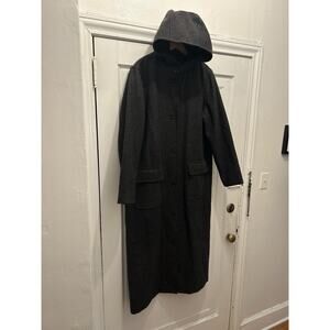 Vintage Women’s Eddie Bauer Hooded Trench Coat Floor Length Duster Trench XLT